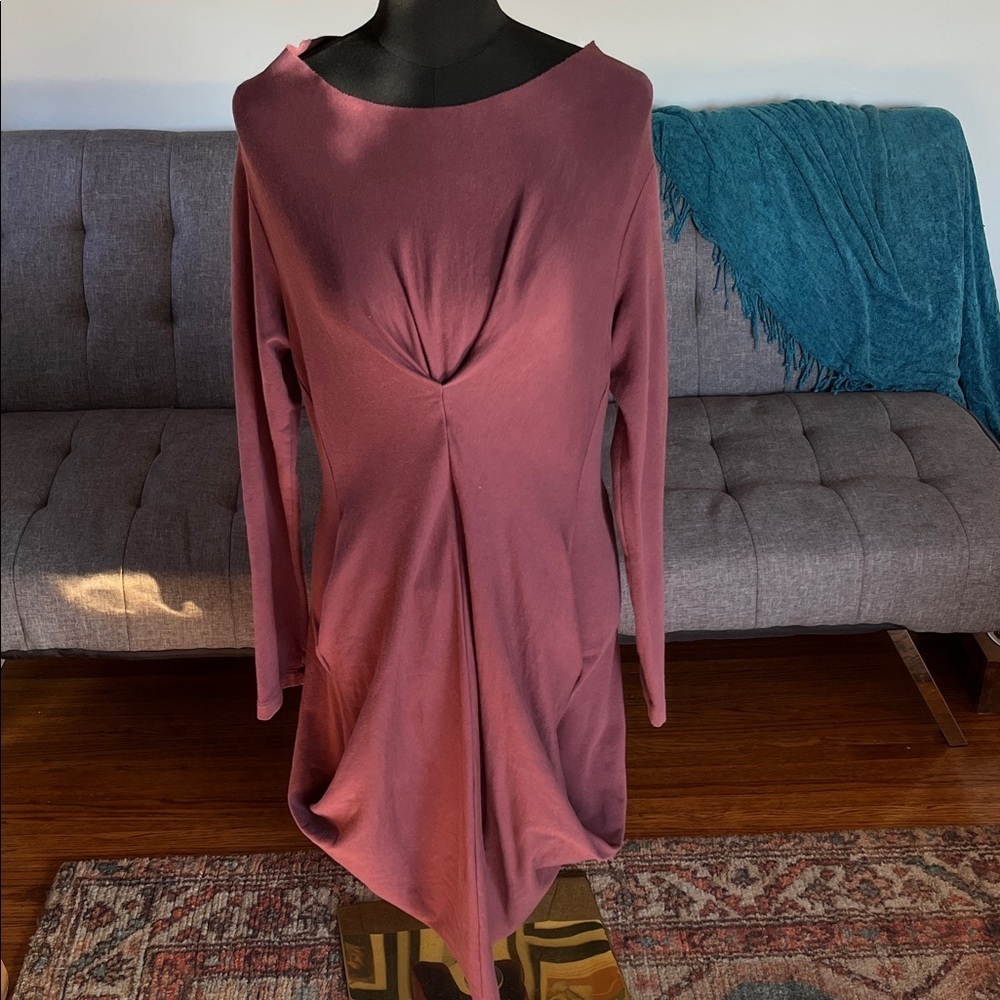 Veronique Miljkovitch Elegant Mauve Long Sleeve Dress size Medium